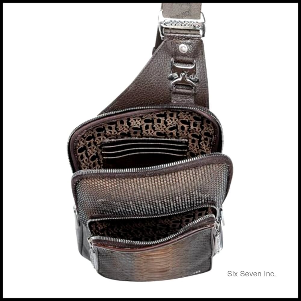 Genuine Python Leather Messenger Bag Adjustable S… - image 4